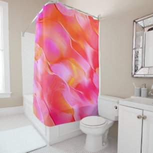 Rideaux De Douche Rocher rose et orange pâle