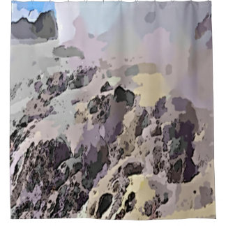Rideaux De Douche Roches Abstraites et eau