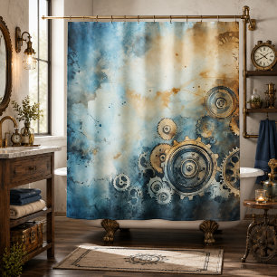 Rideaux De Douche Rodeo vapeur à l'aquarelle - Horlogerie