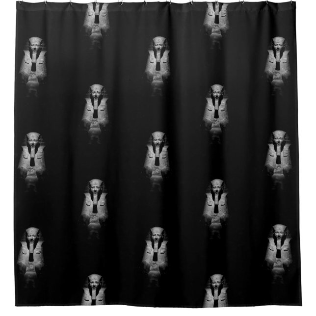 Rideaux De Douche Roi pharaon noir et blanc (Devant)