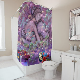 Rideaux De Douche Romance - Bulles de bain Abstraites