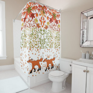 Rideaux De Douche Romantique automne Feuilles d'érable souvenir Accu