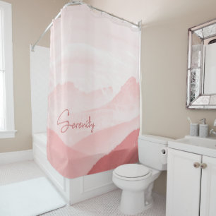 Rideaux De Douche Romantique Dusty rose Serenity Paysage photo