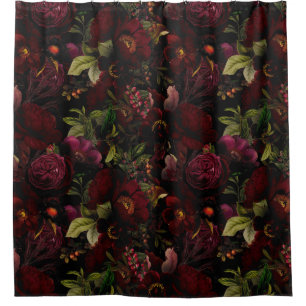 Rideaux De Douche Romantisme d'été vintage Maximalisme Moody Floral