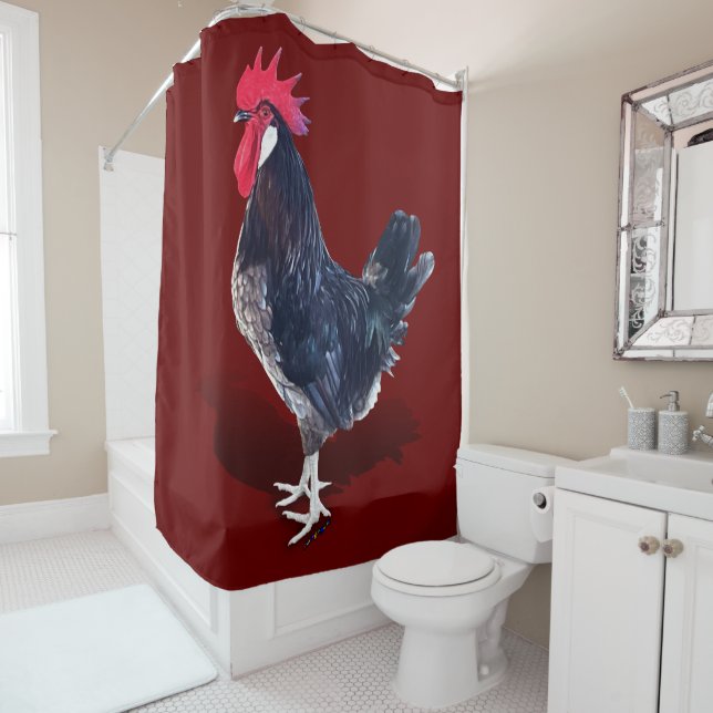Rideaux De Douche Rooster de Minorque (En situation)