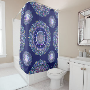 Rideaux De Douche Rosace bleue