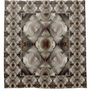 Rideaux De Douche Rose blanche Floral Art Abstrait Vintage
