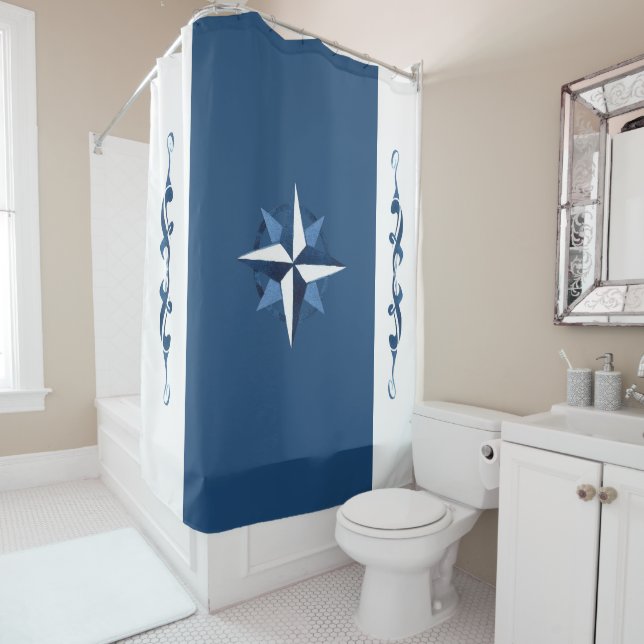 Rideaux De Douche Rose Compass (En situation)