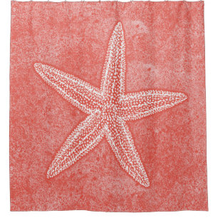 Rideaux De Douche Rose de corail d'étoiles de mer