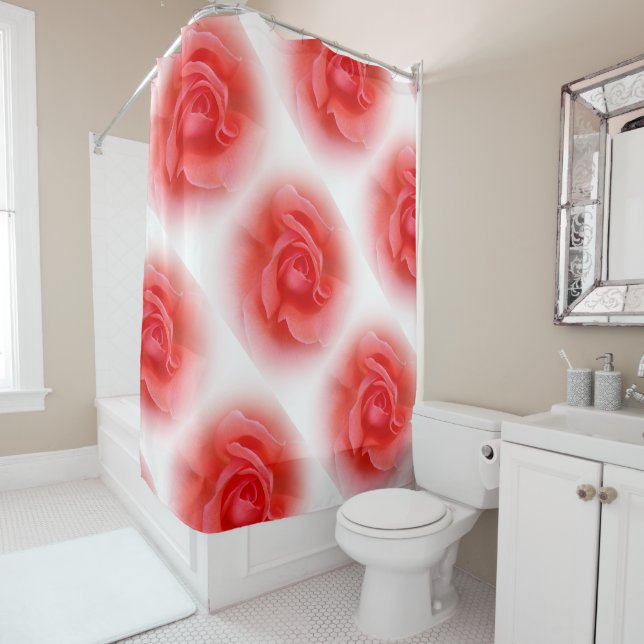 Rideaux De Douche rose de corail rose (En situation)