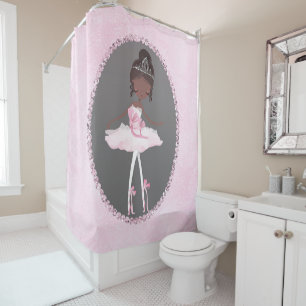 Rideaux De Douche Rose et gris couture ballerine chic ethnique sombr
