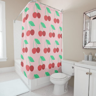 Rideaux De Douche Rose fruité de cerises gaies