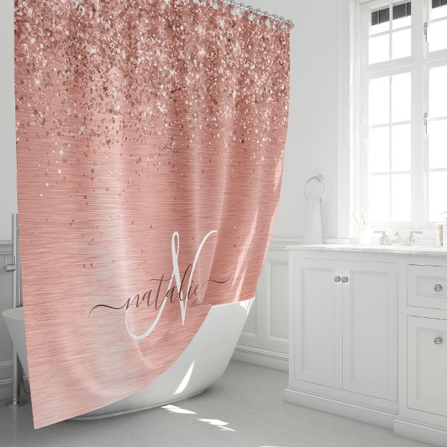 Rideaux De Douche Rose Gold brossé Parties scintillant métallique No (Créateur téléchargé)