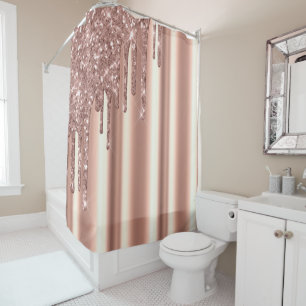 Rideaux De Douche Rose Gold Corner Parties scintillant Drives Foil M
