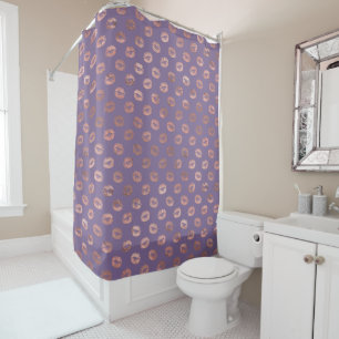 Rideaux De Douche Rose Gold Glamour et Lèvres Lavande