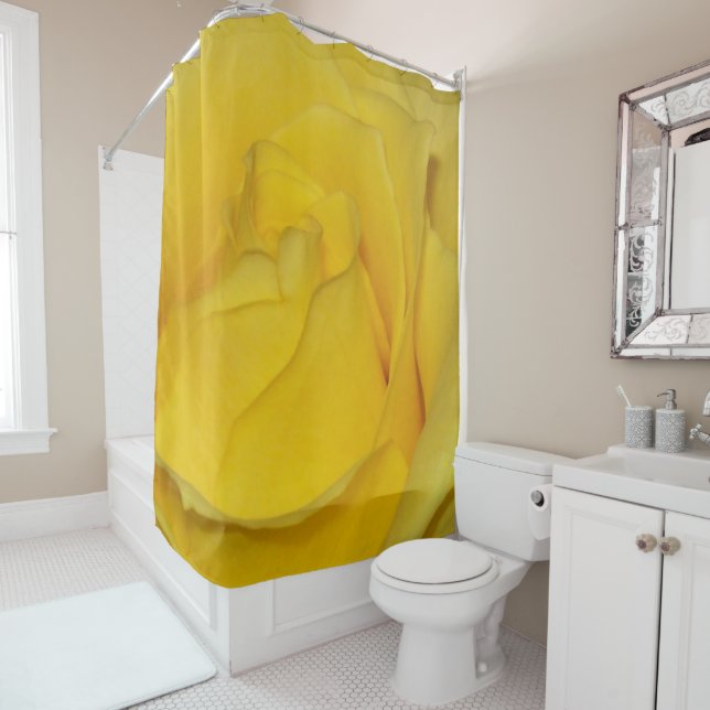 Rideaux De Douche Rose Jaune (En situation)