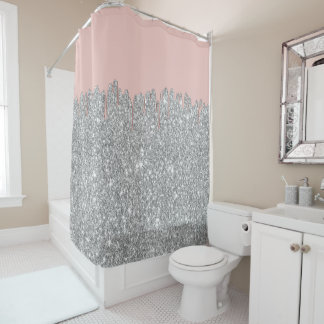 Rideaux De Douche Rose moderne Gold Drivers Silver Parties scintilla