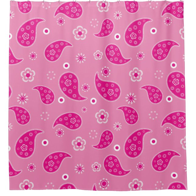 Rideaux De Douche Rose Paisley (Devant)