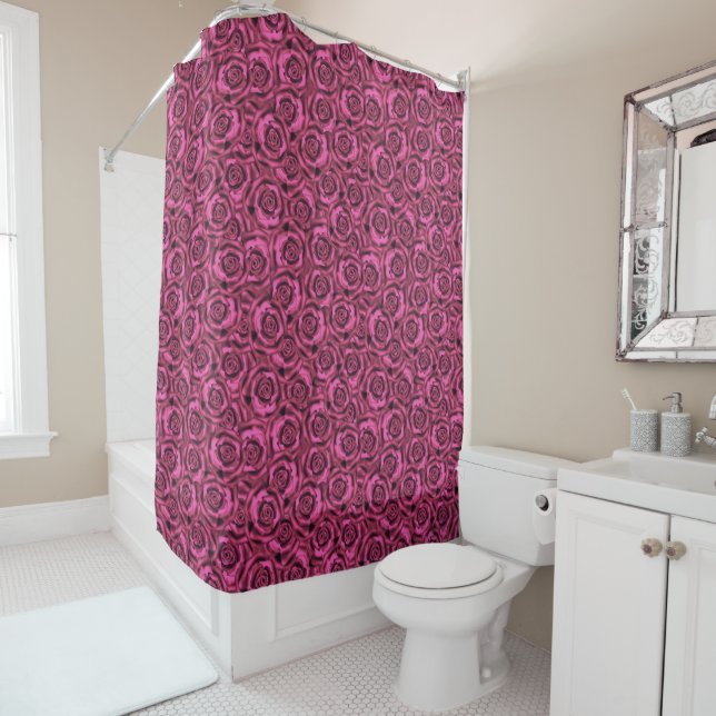 Rideaux De Douche Rose rose (En situation)