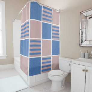 Rideaux De Douche Rose rose et sérénité bébé bleu Carrés