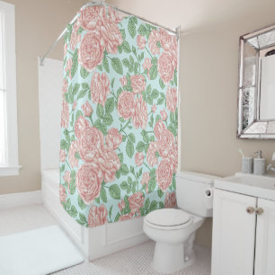 Rideaux De Douche Rose rose Jardin Bouquet Motif