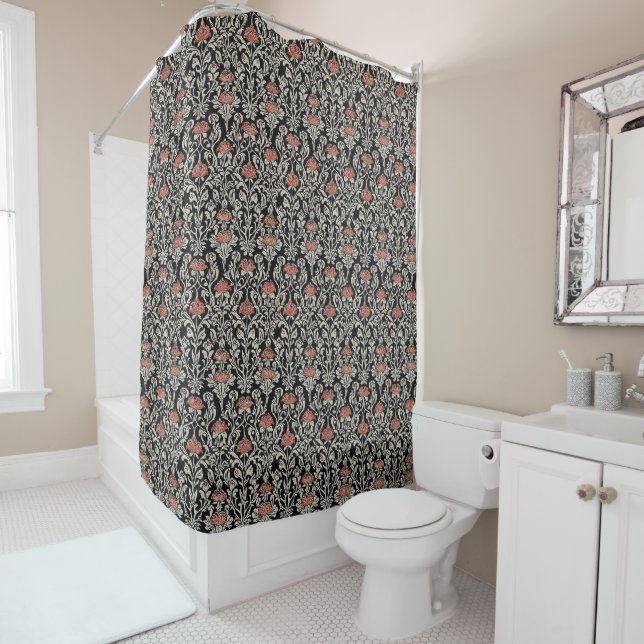 Rideaux De Douche Rose rouge (En situation)