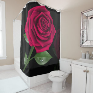 Rideaux De Douche Rose rouge
