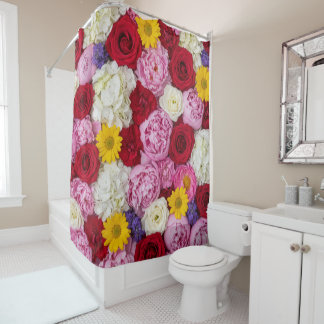Rideaux De Douche Rose veloutée et bonheur de pivoine