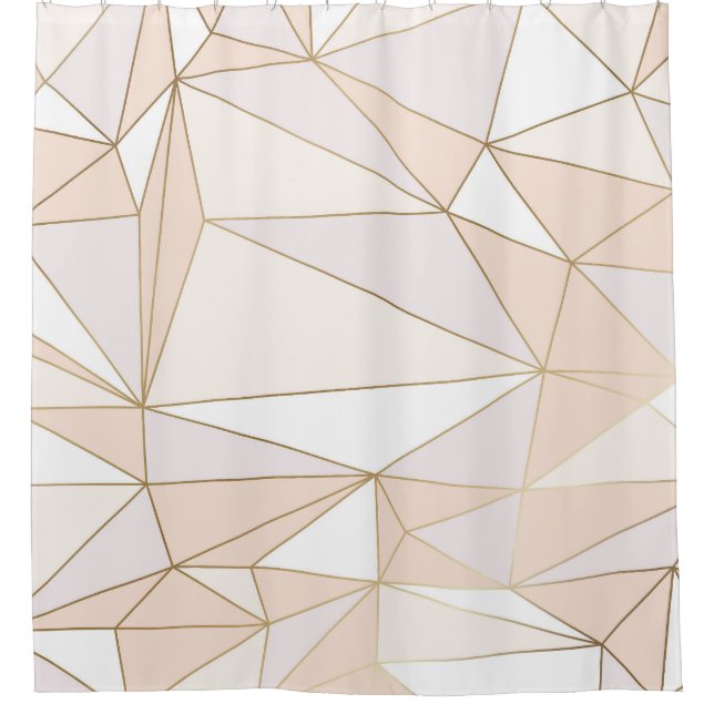 Rideaux De Douche Rosegold rose : Abstrait luxe géométrique (Devant)