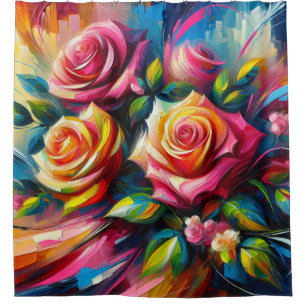 Rideaux De Douche Roses acryliques
