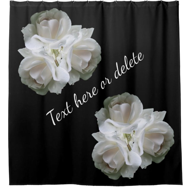 Rideaux De Douche Roses Blanches Avec Bouquet Raindrops (Devant)