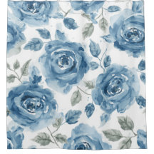 Roses Bleues Fleurs Botaniques Aquarelle Floral