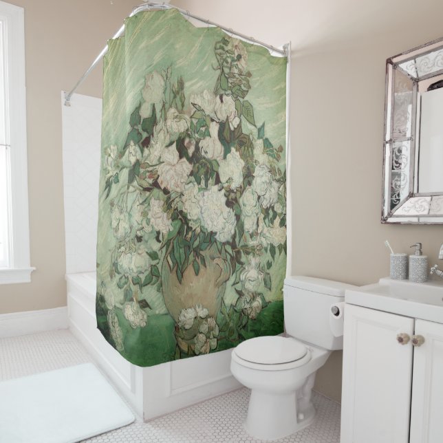 Rideaux De Douche Roses - Bouquet de fleurs (En situation)
