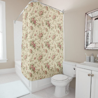 Rideaux De Douche Roses Cottagecore