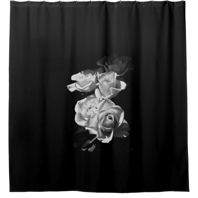 Rideaux De Douche Roses noirs et blancs (Devant)