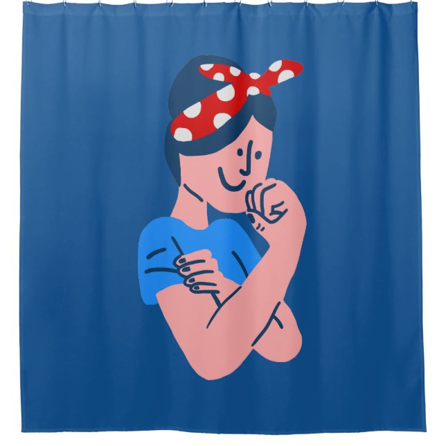 Rideaux De Douche Rosie la riveteuse rockabilly icône rétro (Devant)