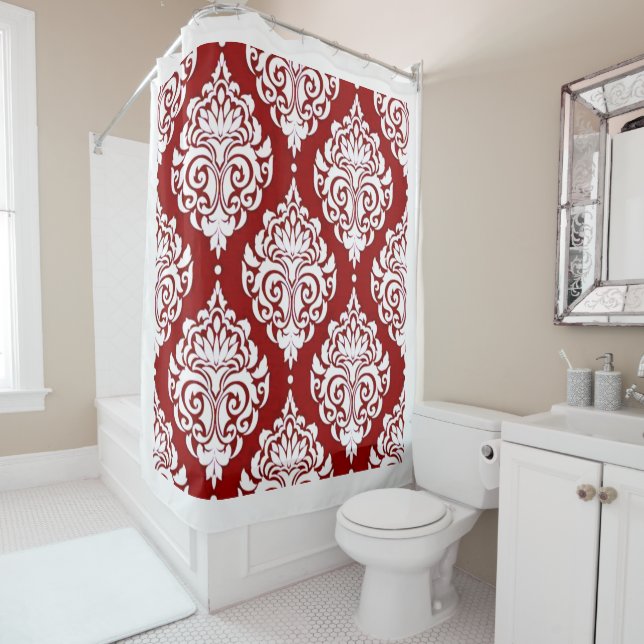 Rideaux De Douche Rouge (En situation)
