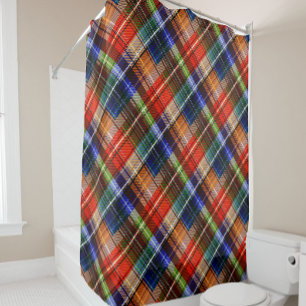 Rideaux De Douche Rouge Bleu Vert Jaune Carreaux Tartan Design