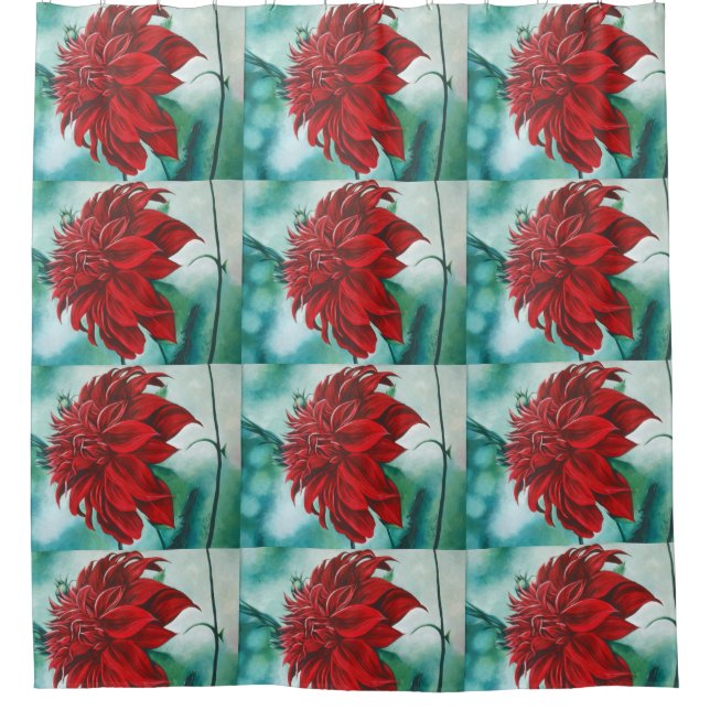 Rideaux De Douche Rouge en furie (Devant)