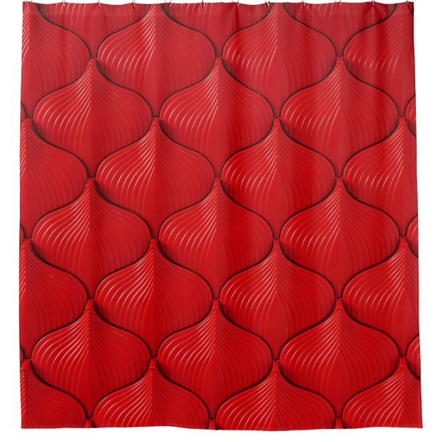 Rideaux De Douche Rouge vibrant : Arrière - plan texturé (Devant)