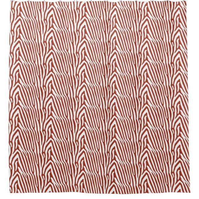 RIDEAUX DE DOUCHE ROUGE ZEBRA STRIPES (Devant)