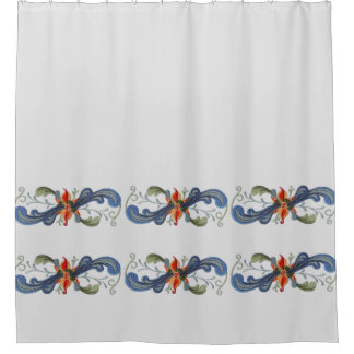 Rideaux De Douche Rouleaux scandinaves d'art populaire de Rosemaling