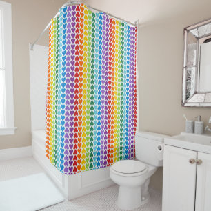 RIDEAUX DE DOUCHE ROUTES DE COEUR BRILLANTES
