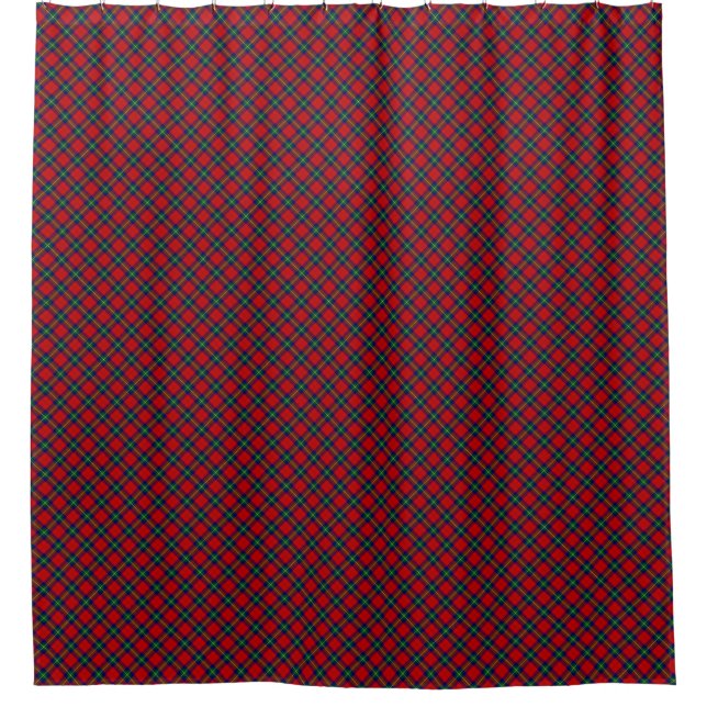 Rideaux De Douche Routhven tartan rouge vert bleu plaid (Devant)