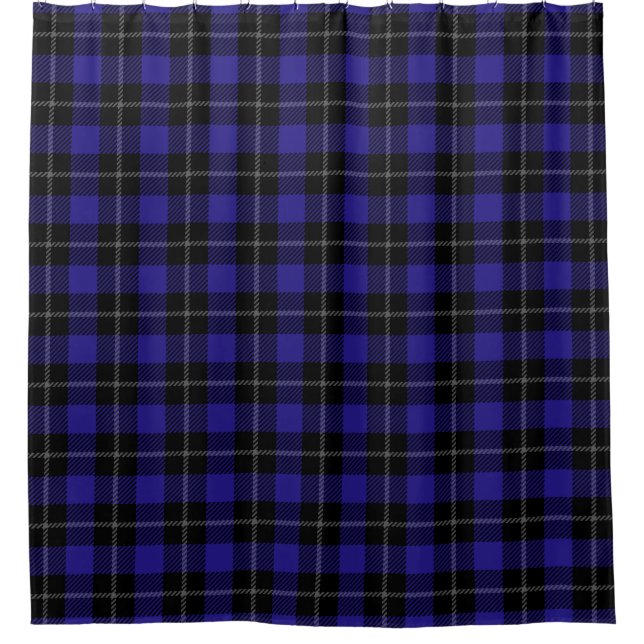 Rideaux De Douche Royal Blue Black Plaid (Devant)