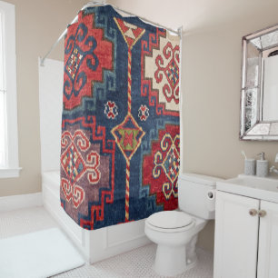 Rideaux De Douche Royal Blue Red Kazak El Paso Vibes 