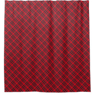 Rideaux De Douche Royal Stewart tartan rouge noir plaid