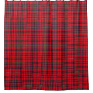 Rideaux De Douche Royal Stewart tartan rouge noir plaid