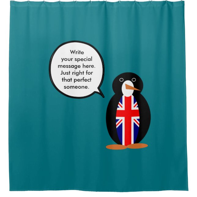 Rideaux De Douche Royaume-Uni Mme Pingouin qui parle (Devant)