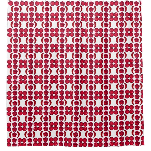 Rideaux De Douche Ruby Gemstone Art, Rouge (Devant)
